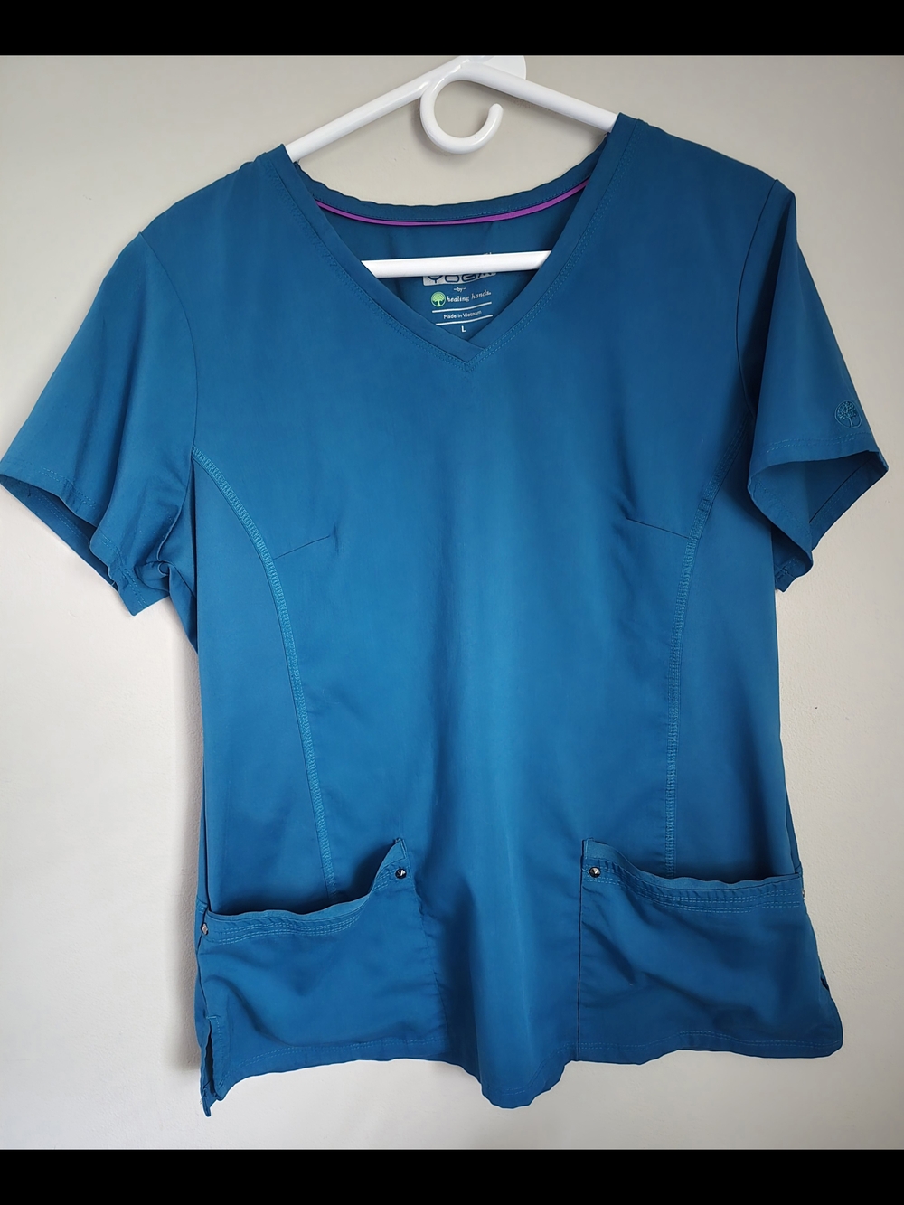 Womens, Healing Hands Scrub Set, Size Large In Teal.